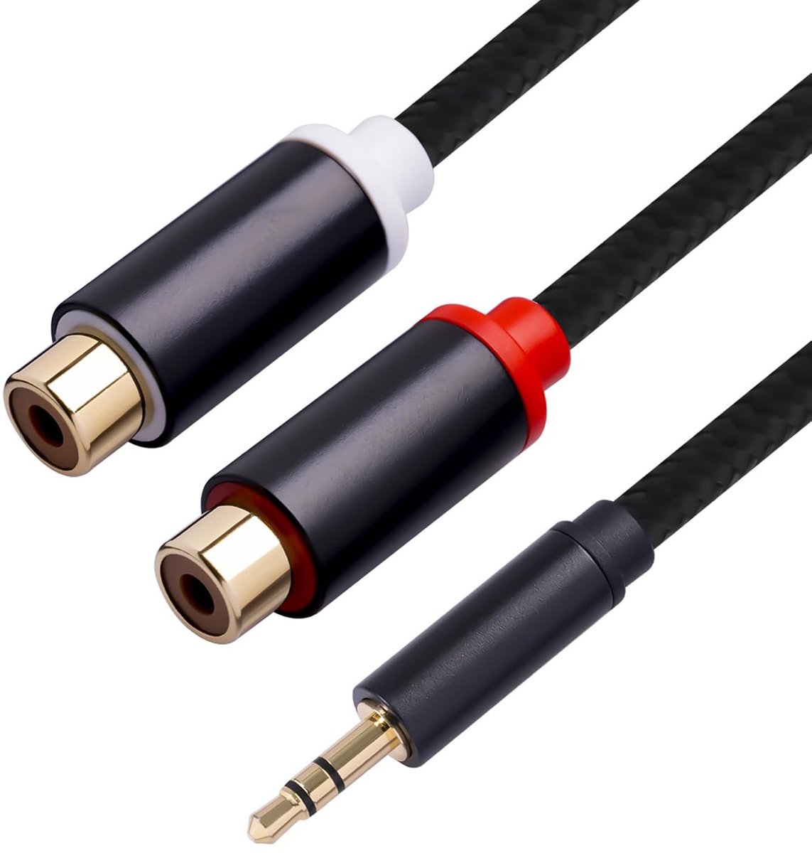 Audio kabel 0,3 cm jack naar 2 cinch stereo - adapter jack plug naar dual cinch - ShopVlot
