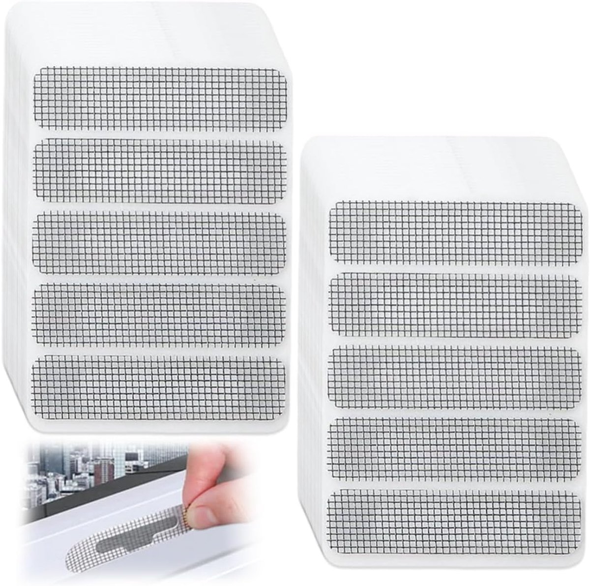 Vliegengaas reparatieset 100 stuks - zelfklevend - sterke grip - ideaal voor ramen en deuren - ShopVlot