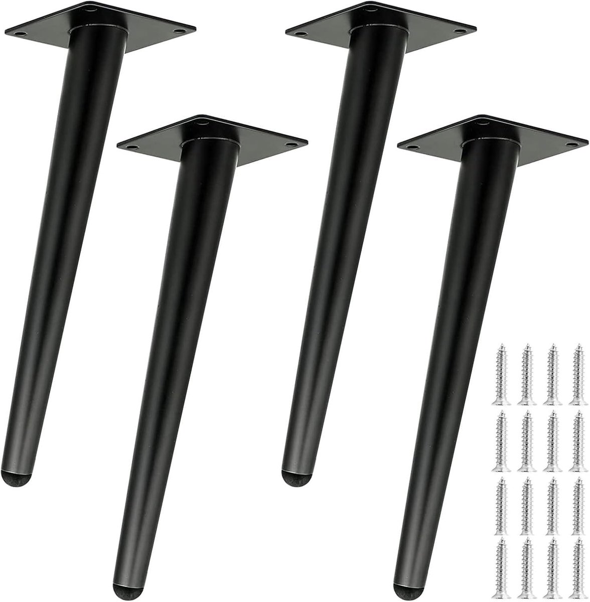 Tafelpoten 40 cm - Zwart staal - Verstelbaar en stil - Stijlvolle ondersteuning voor meubels - ShopVlot