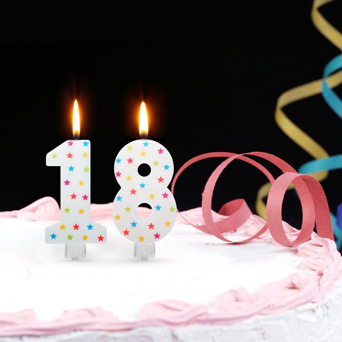Verjaardagskaars cijfer 7 - 7×4 cm - taartkaars - decoratieve cijferkaars voor feest & verjaardag [56186-7]