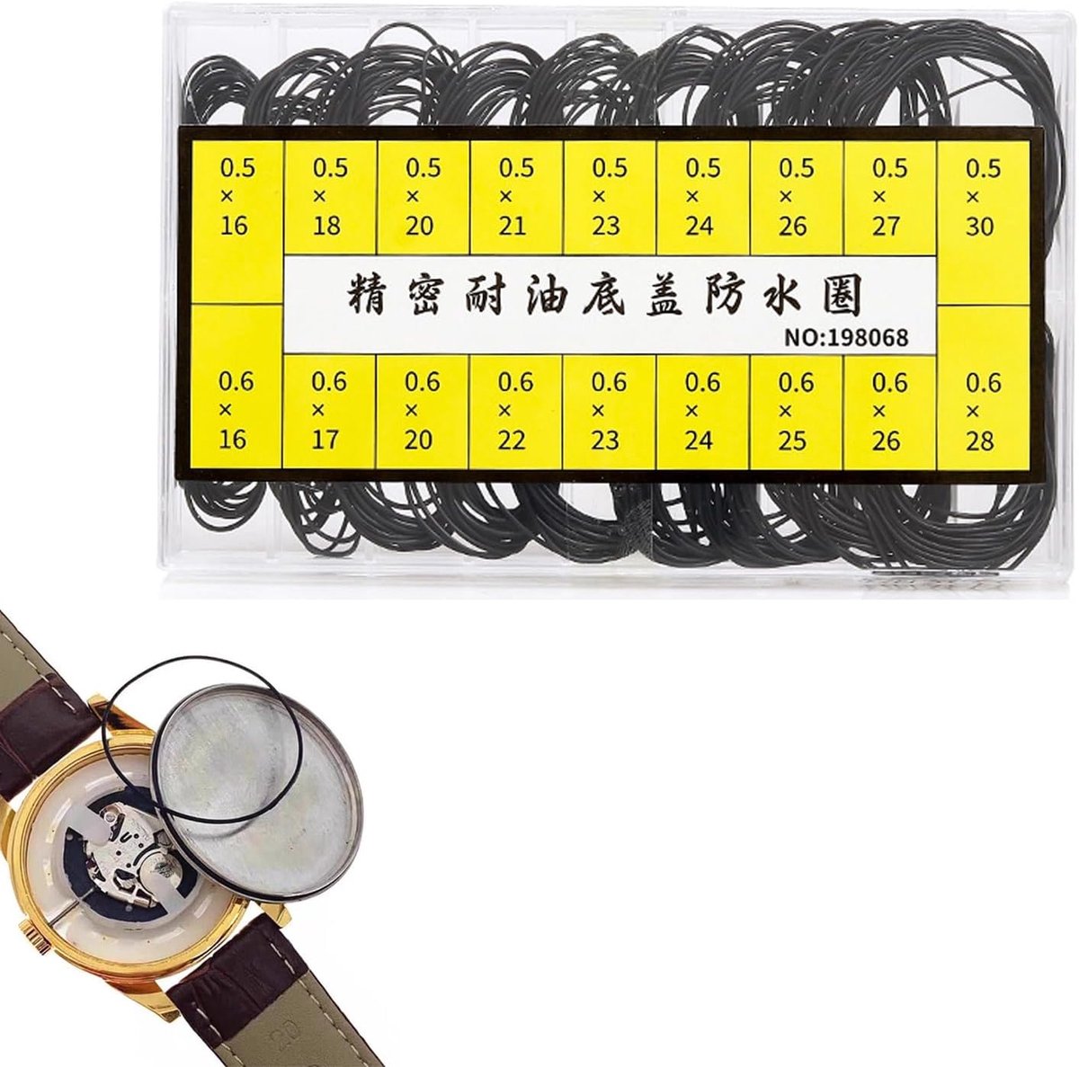 Sealringen set 180 stuks - rubberen afdichtingen - waterdicht - ideaal voor horloge reparaties - ShopVlot