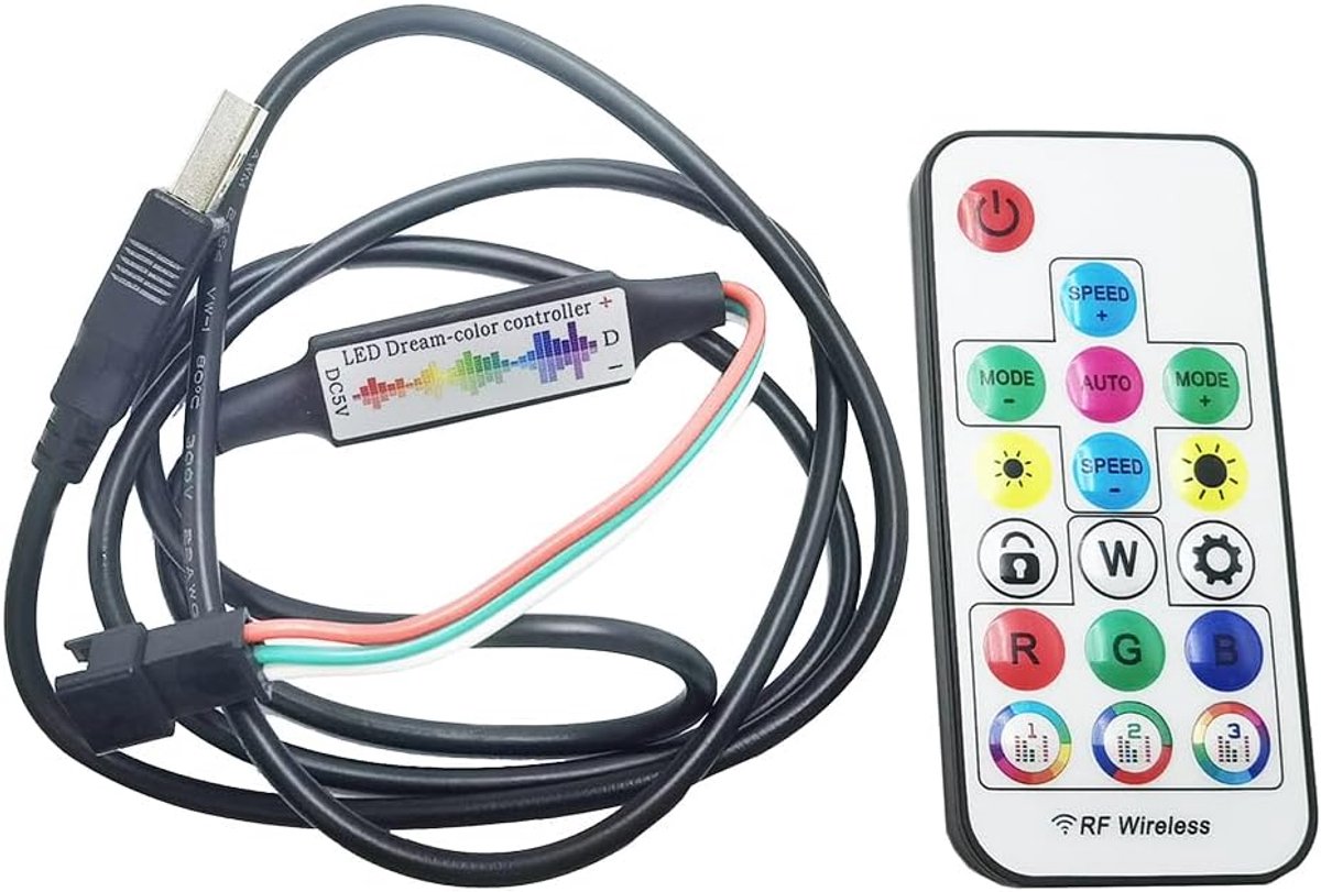 RGB LED Strip Controller - Mini 17 toetsen RF afstandsbediening - 370 modi - Eenvoudig in gebruik - ShopVlot