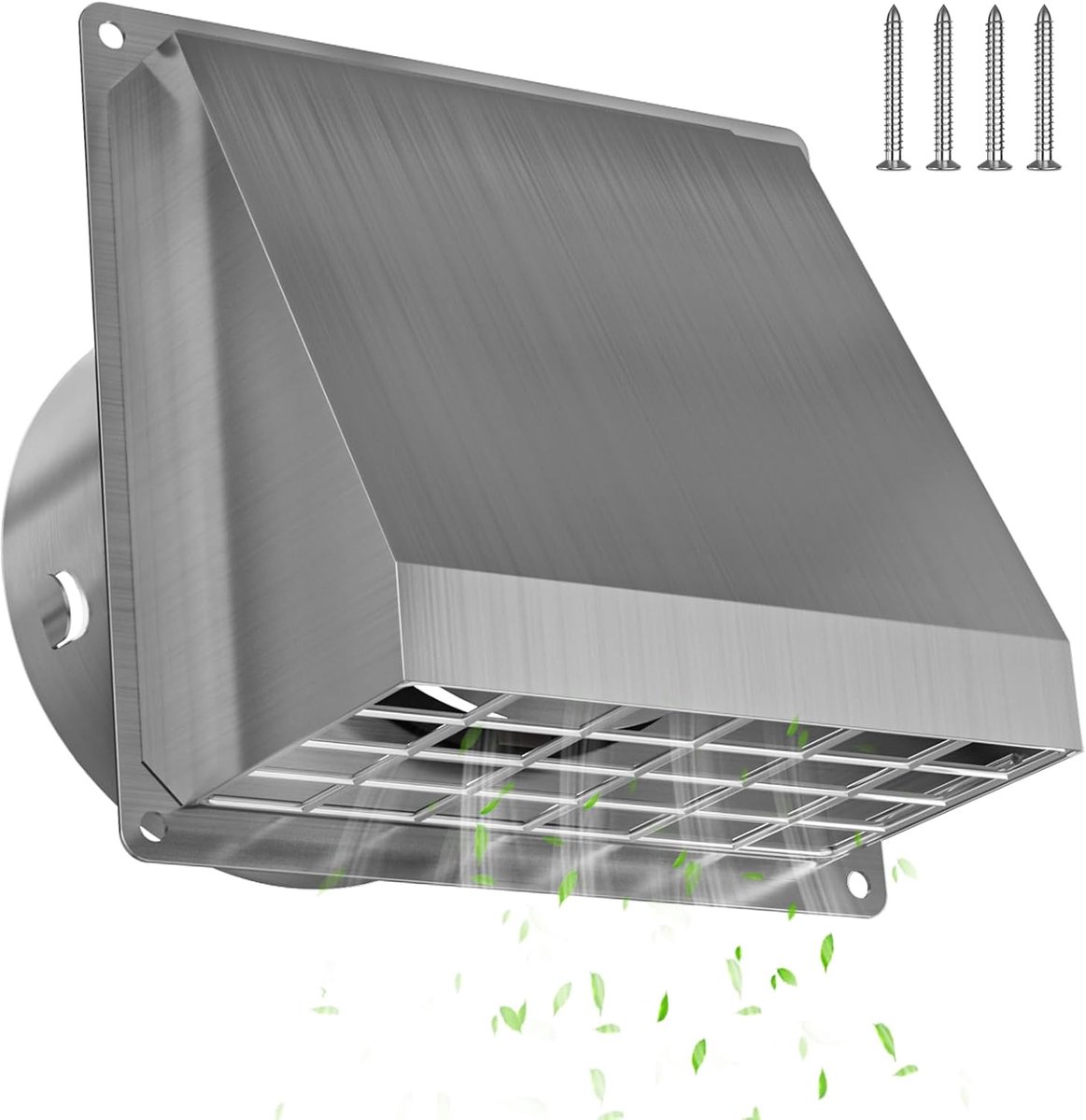 Ventilatierooster 100 mm - RVS met geïntegreerd afvoerrooster - Voor buiten - Duurzaam en weerbestendig - ShopVlot