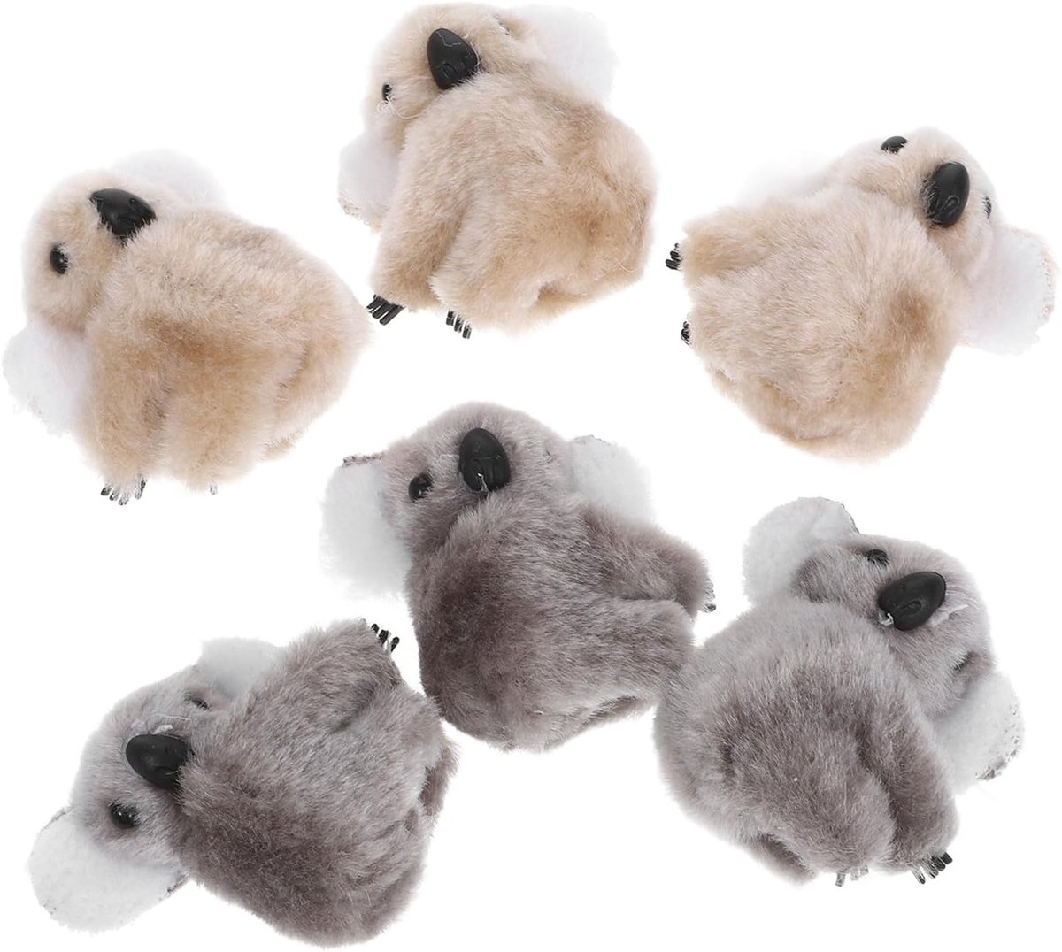 Haarspelden koala 6 stuks - pluche dierenhaarspelden - schattige cartoonaccessoires - eenvoudig te dragen - ShopVlot