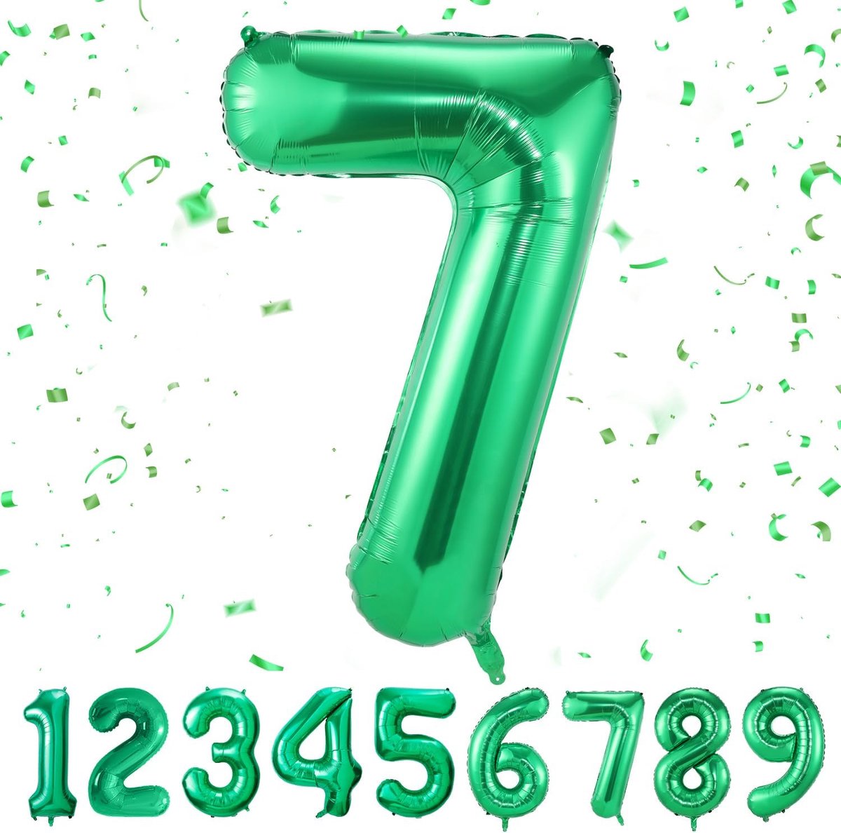 Nummer 7 Ballon 105 cm - Groene folie ballon - Giant helium nummer - Perfect voor verjaardag en diploma-uitreiking - ShopVlot