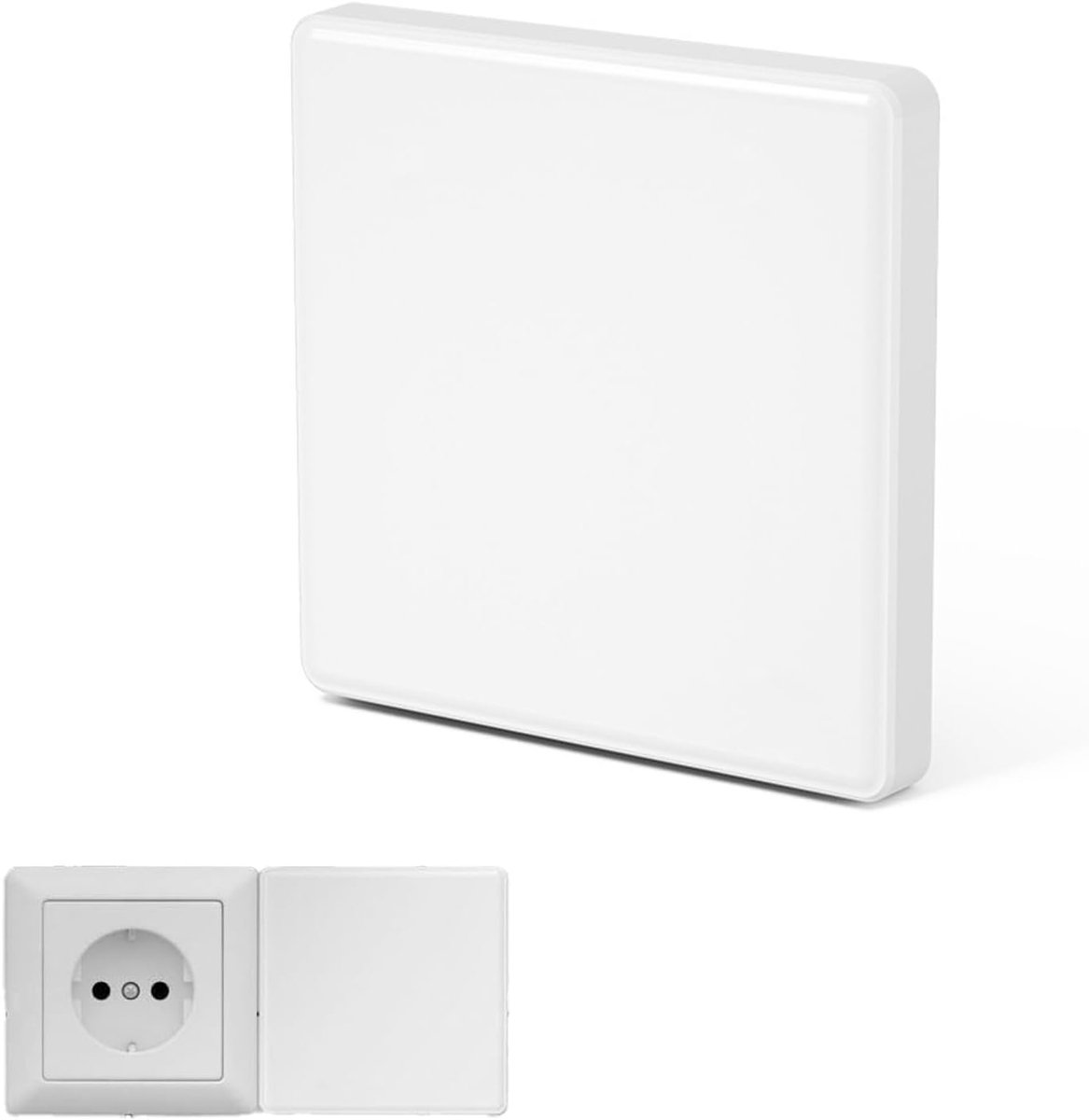 Wandplaat set van 2 - 8,6 x 8,6 cm - kunststof - voor ongebruikte sockets of schakelaars - ShopVlot