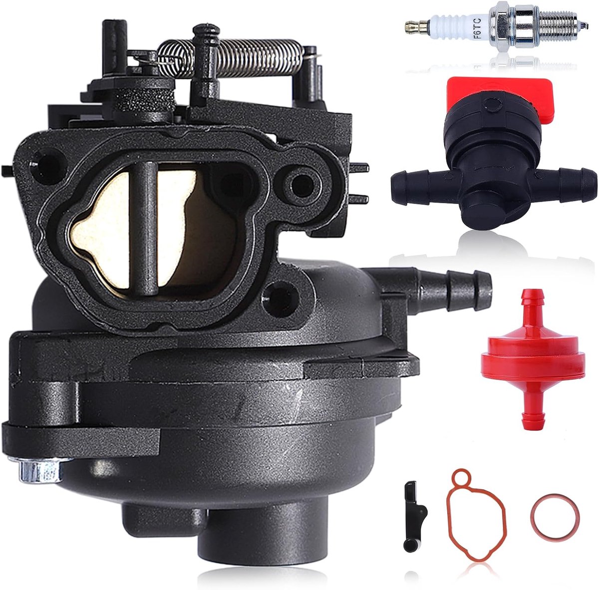 carburateurset voor grasmaaiermotoren 625EXI, 675EXI, 675EX - met brandstoffilter en bougie - ShopVlot