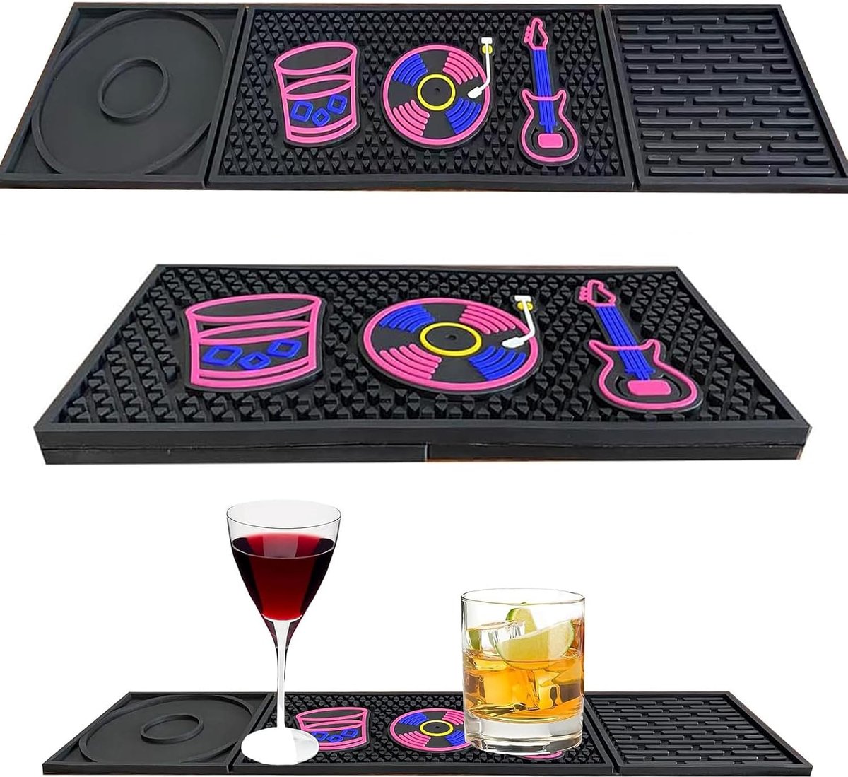 Bar mat 61.5 x 15.5 cm - premium silicone - hittebestendig - ideaal voor een schone bar - ShopVlot