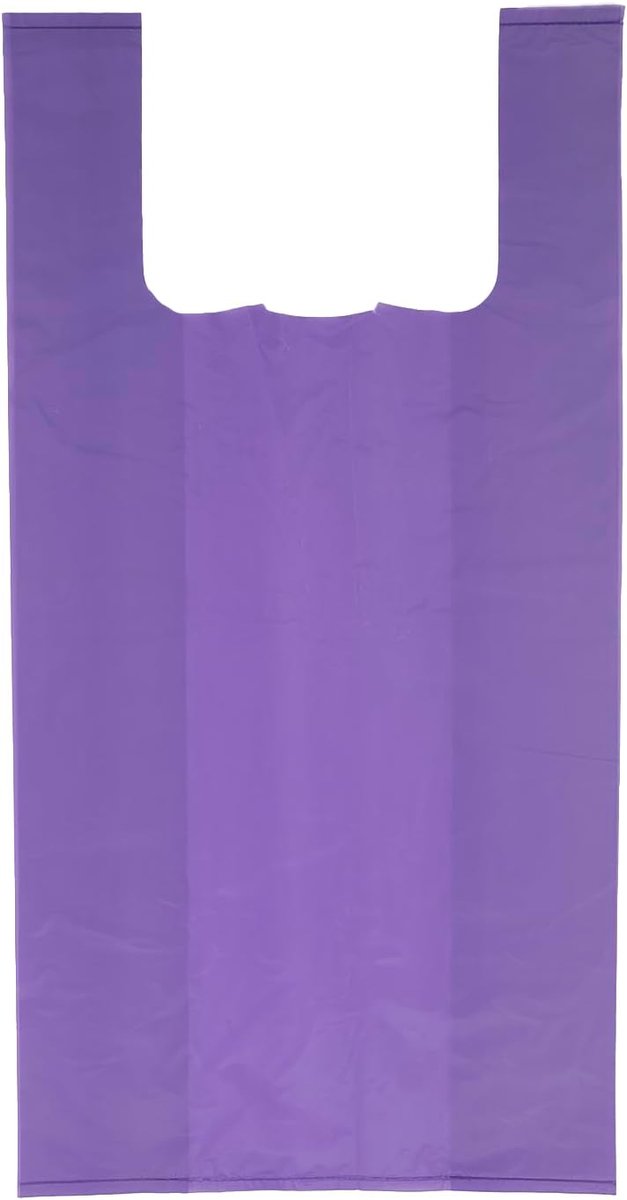 Plastic tas met handvatten 42x53cm - violet - extra sterk - ideaal voor supermarkt gebruik - ShopVlot