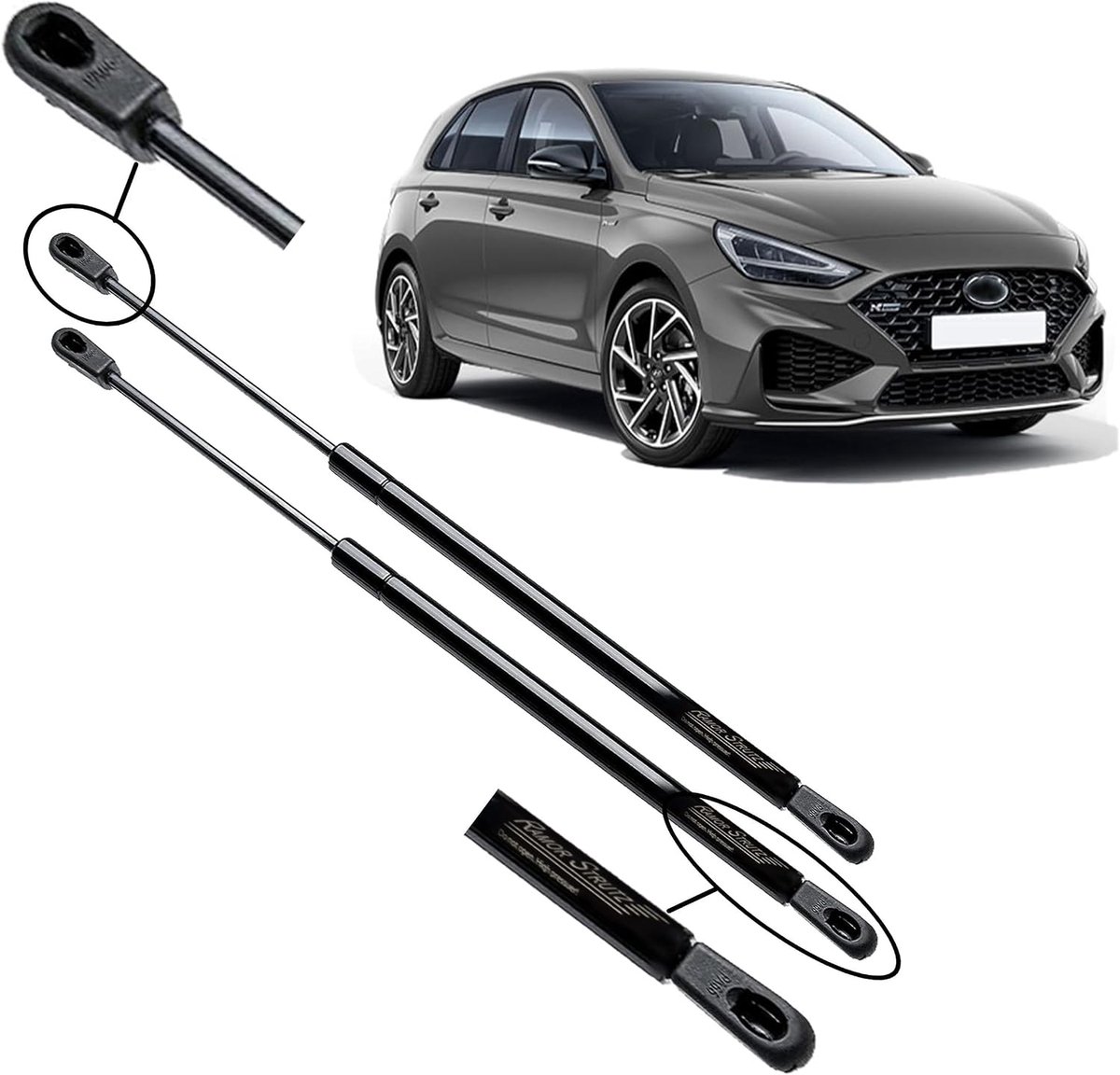 Gasveren achterklep Hyundai i30 2 Hatchback + Coupe 2011-2018 - vervangingsset - 504 mm lengte - ShopVlot