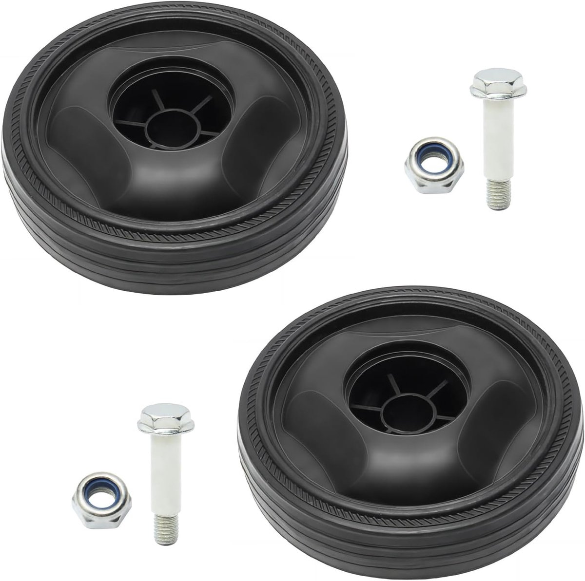 Luchtcompressor wielen 115mm - zwart kunststof - eenvoudig te installeren - 2 stuks - ShopVlot