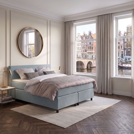 Anno Boxspring Amsterdam Pocketvering IJsblauw 180x200 cm - €895,00