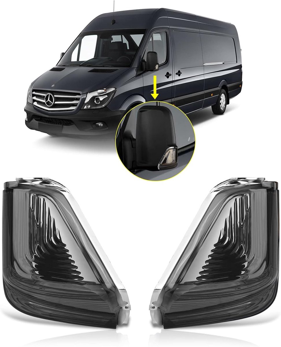 Verkeerssignalering voor Mercedes Benz Sprinter en Volkswagen Crafter - Zwart - Verbeter zichtbaarheid - ShopVlot
