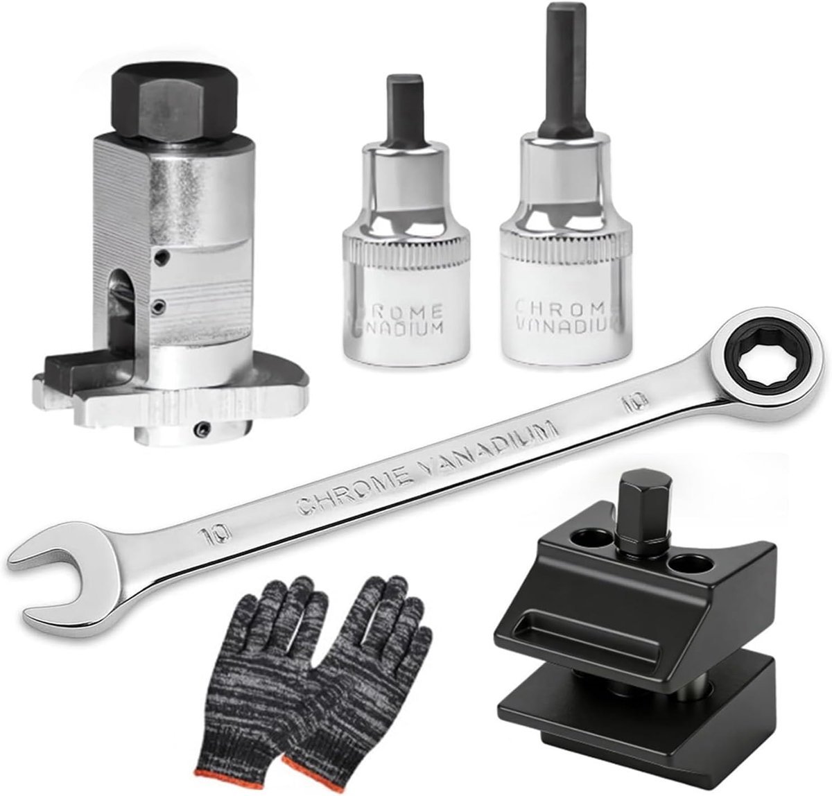 Strut Spreader 4-delige set - compact gereedschap - met handschoenen en sleutel - perfecte demontage schokdemper - ShopVlot