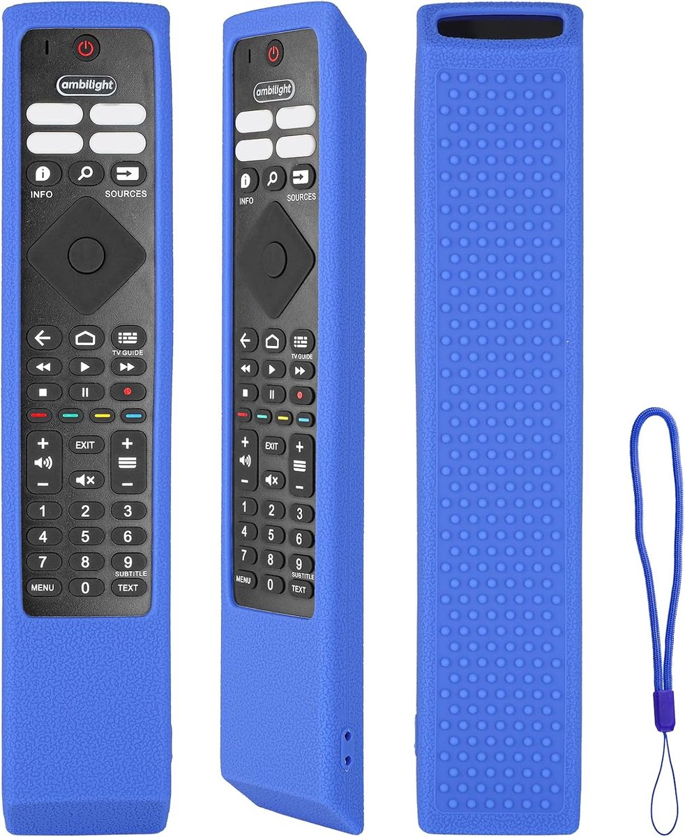Silicone beschermhoes voor Philips TV afstandsbediening - schokbestendig - blauwe kleur - optimale bescherming - ShopVlot