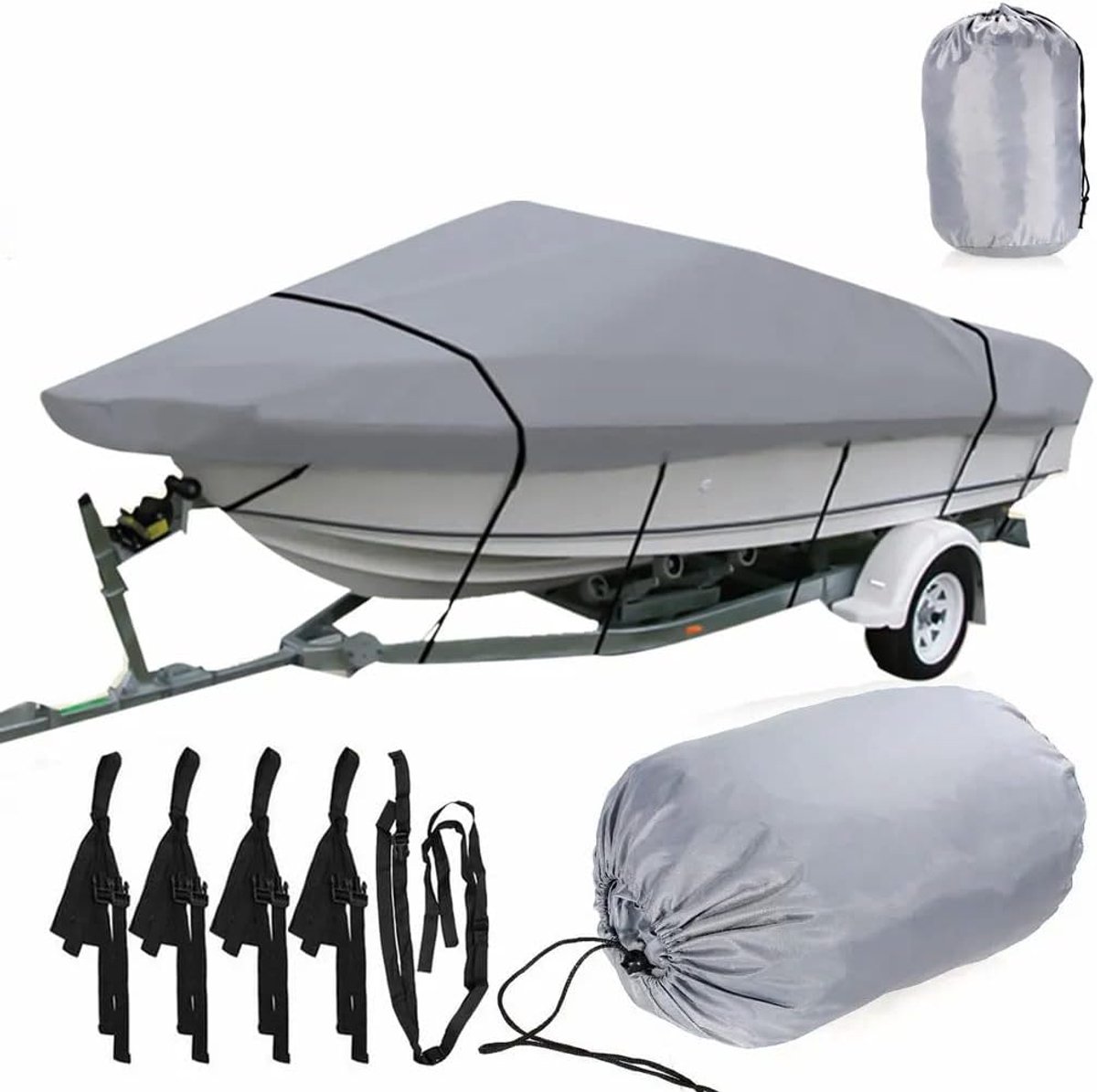 Bootspersenning 17-19FT - 420D Oxford Stof - Waterdicht en UV-bestendig - Bescherming voor boten - ShopVlot