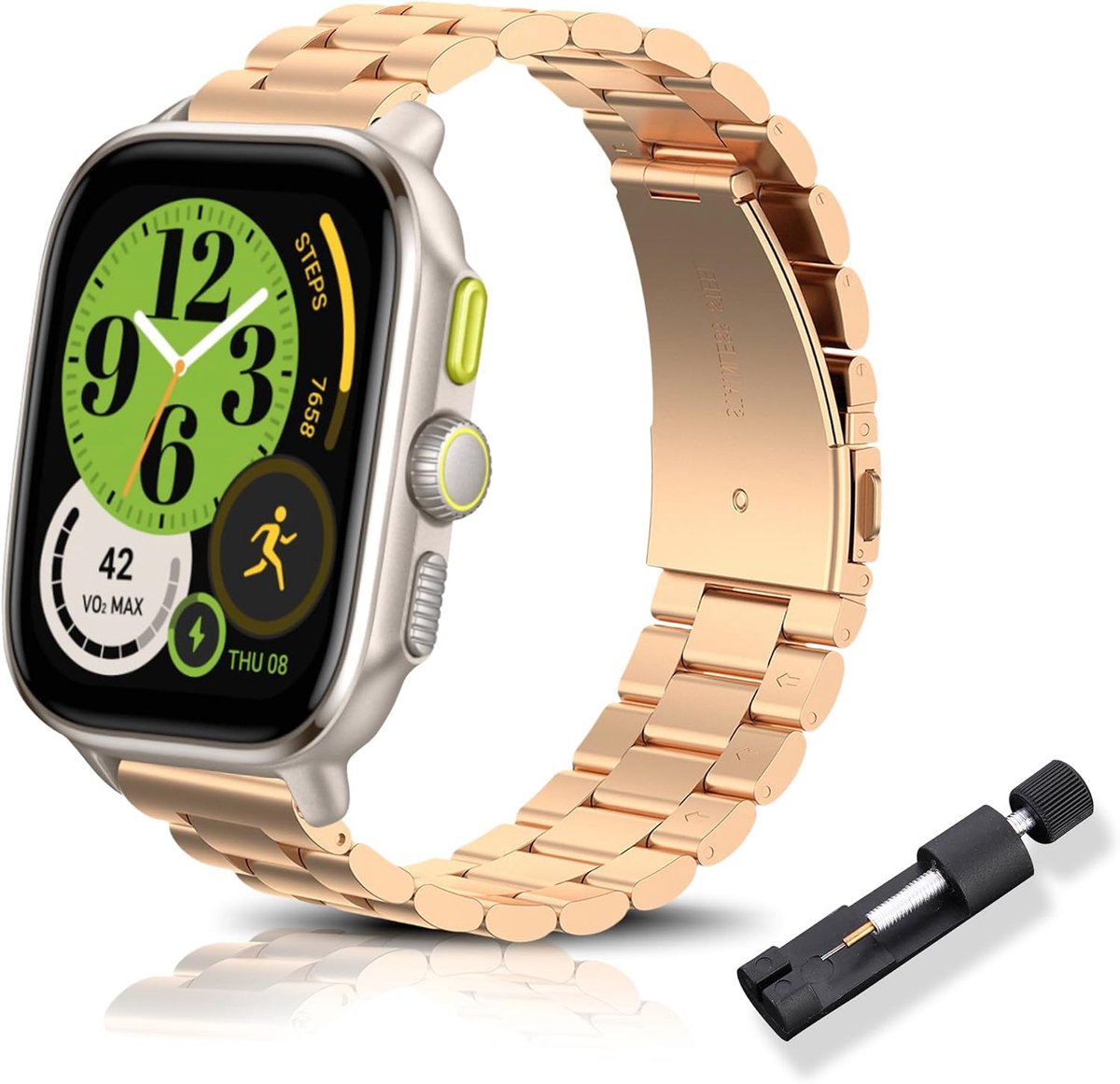 Vervangband 20mm - Rvs horlogeband - Mooi gepolijst - Stijlvolle upgrade voor Amazfit - ShopVlot