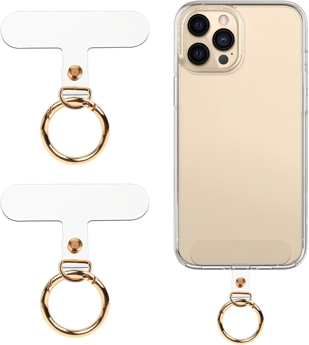 Mobiel telefoonband patches 2 stuks - multifunctioneel met metalen ringen - universele compatibiliteit - ShopVlot