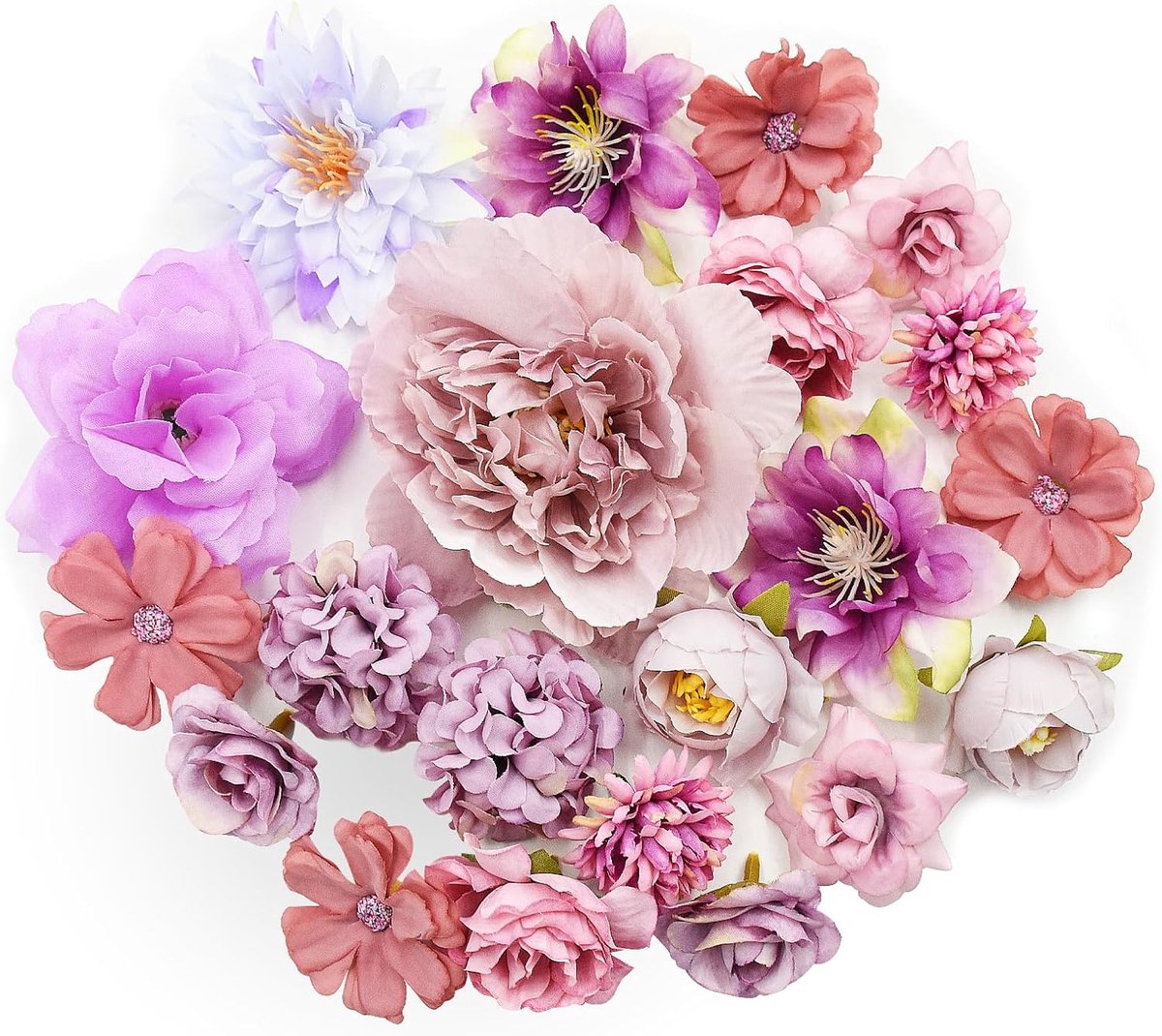 Kunstbloemen 21 Stuks - Paars - Decoratie voor Bruiloft en Feest - Perfect voor Bloemstukken - ShopVlot