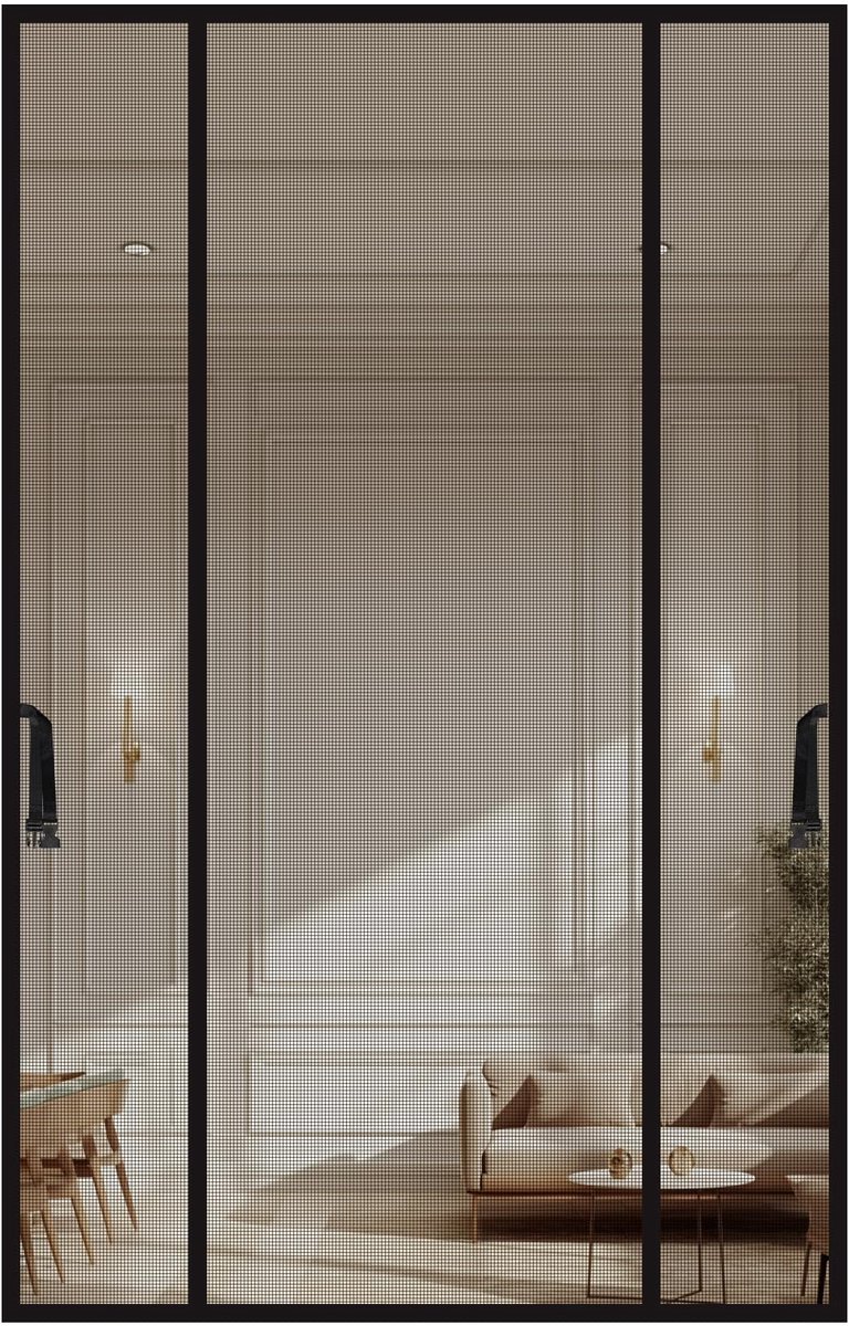 Vliegengaas deur 130x210cm - Magneet - Dubbele deur - Insectenbescherming voor balkondeur - ShopVlot
