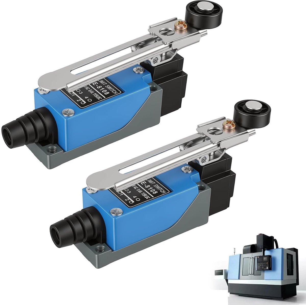Eindschakelaars ME-8108 met verstelbare hendel - rolschakelaar - 1NO 1NC - voor CNC en gereedschapsmachines - ShopVlot