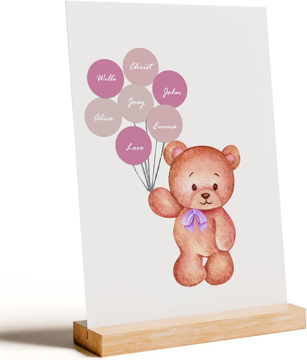 Gastenboek voor babyshower - roze/blauw - voor jongens en meisjes - creatief aandenken voor feestjes - ShopVlot