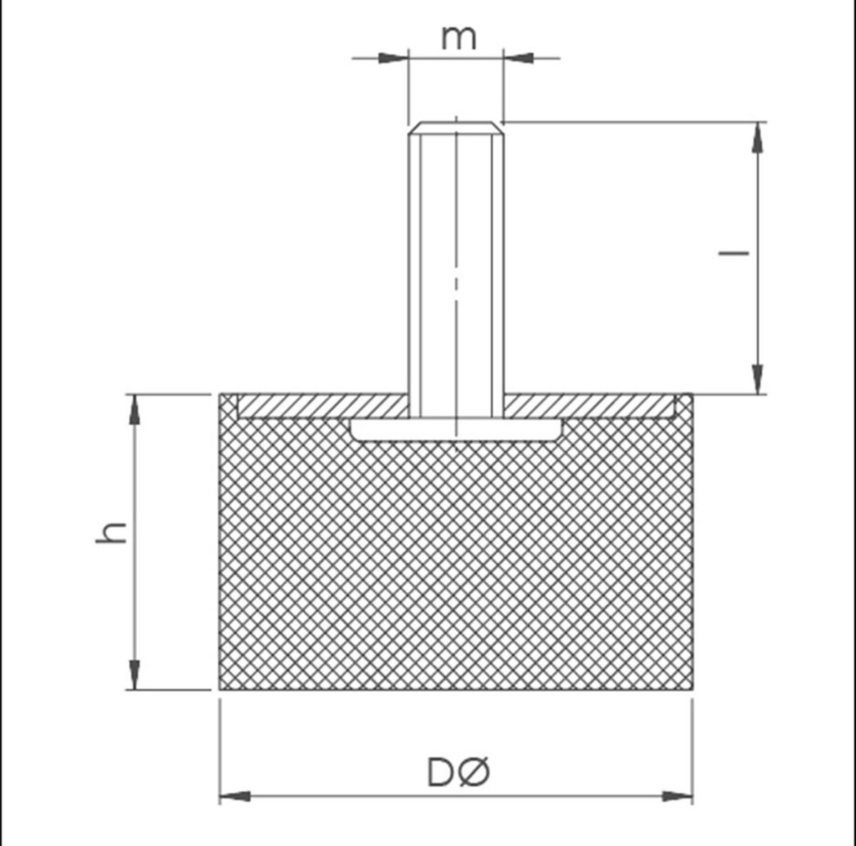 Machinevoet M8 x 20 - rubber-metalen element - diverse maten - ideaal voor meubels - ShopVlot