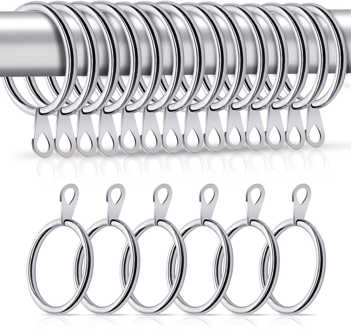 Gordijnringen 32 mm - metalen ringen - duurzame en roestvrije - ideaal voor raamstangen - ShopVlot