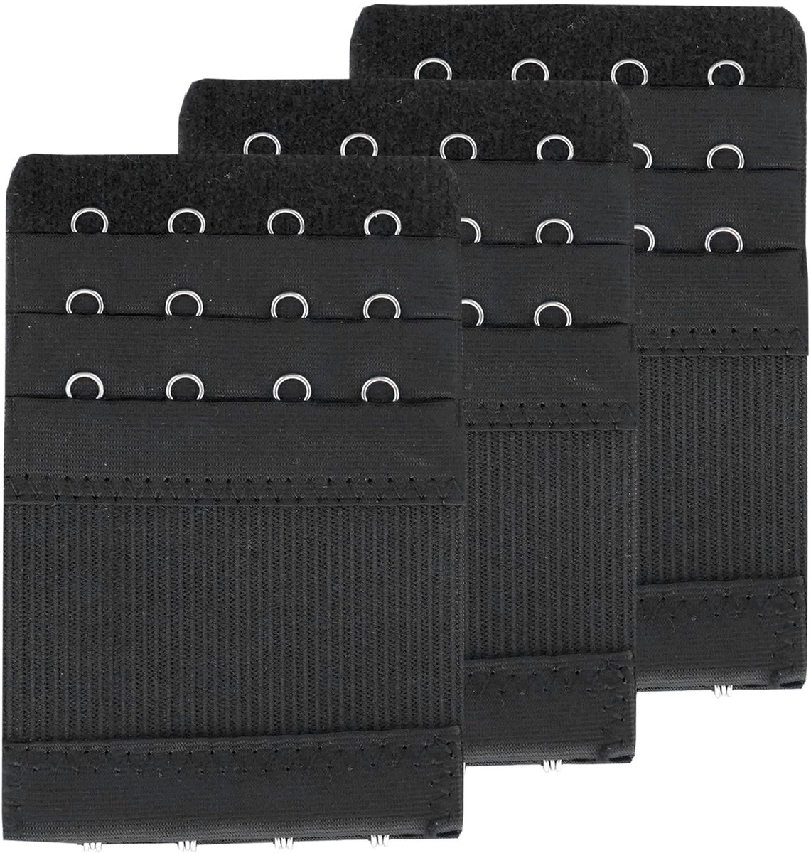 BH-verlenging met 2 en 3 haken - zwart - 4 haken, afstand 1,3 cm - ideaal voor extra comfort - ShopVlot