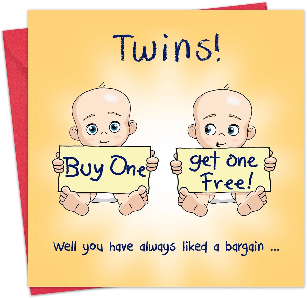 Tweeling babykaart - grappig unisex - humor voor jongen en meisje - perfecte babyshower - ShopVlot