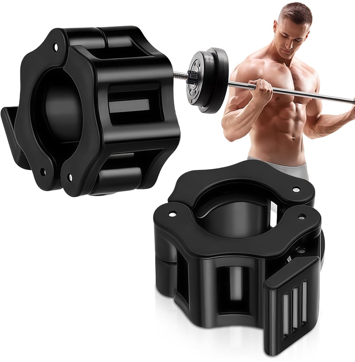Klemmen voor lange halterstang 50 mm - snelsluitkraag - gewichtheffen - voor fitness - ShopVlot