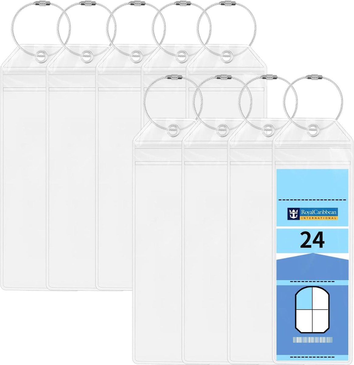 Bagagelabelhouder 9 stuks - waterdichte kofferlabels - transparante reistabels - houdt je bagage veilig - ShopVlot