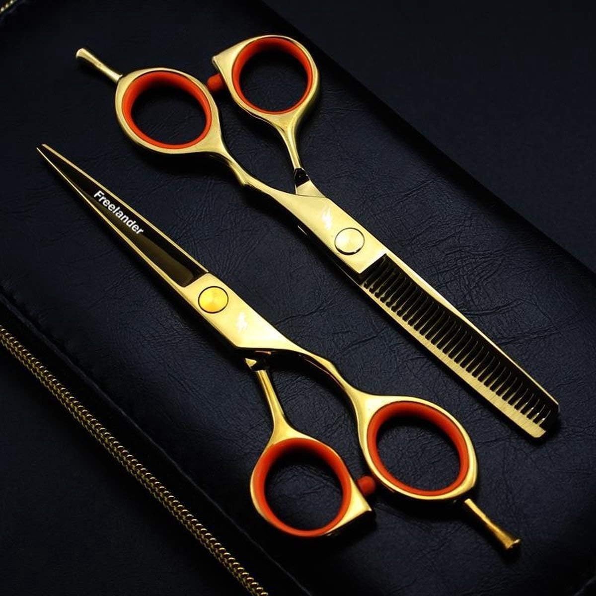 Kapschaar set 5.5 inch - Professionele knipschaar & uitdunschaar - Hoogwaardige roestvrijstalen scharen - ShopVlot