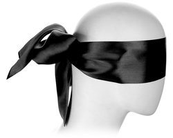 Blinddoek BDSM - Bondage blinddoek - Vastbinden accessoire - Sexspeeltje - Blindfold - Zwart - Satijnen look - Polyester - 150x7,5 cm - Jonyx