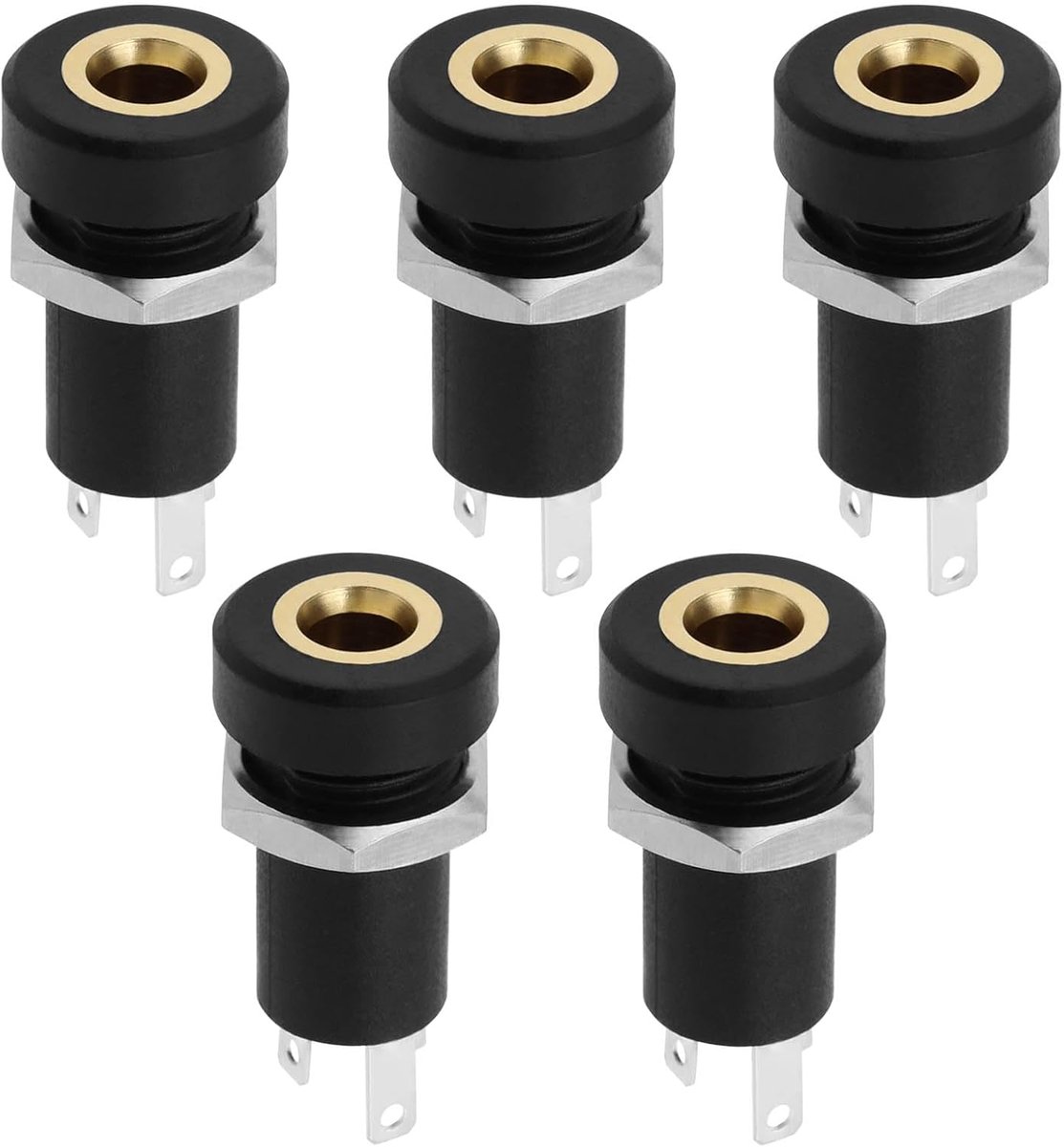 3.5mm audio jack - 3 polige stereo jack plug - zwart met moer - ideaal voor tablets en mobiele telefoons - ShopVlot