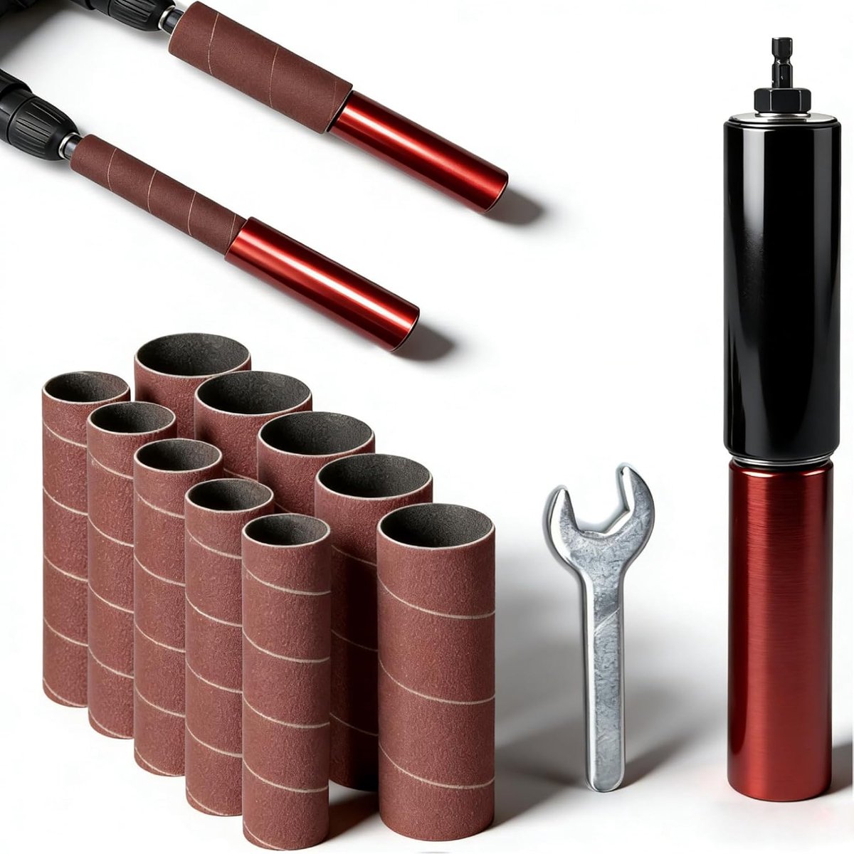 Spindle schuuradapter 3/8 inch - rubberen schuurdrum - voor elektrische boor - eenvoudig schuren van hout en metaal - ShopVlot