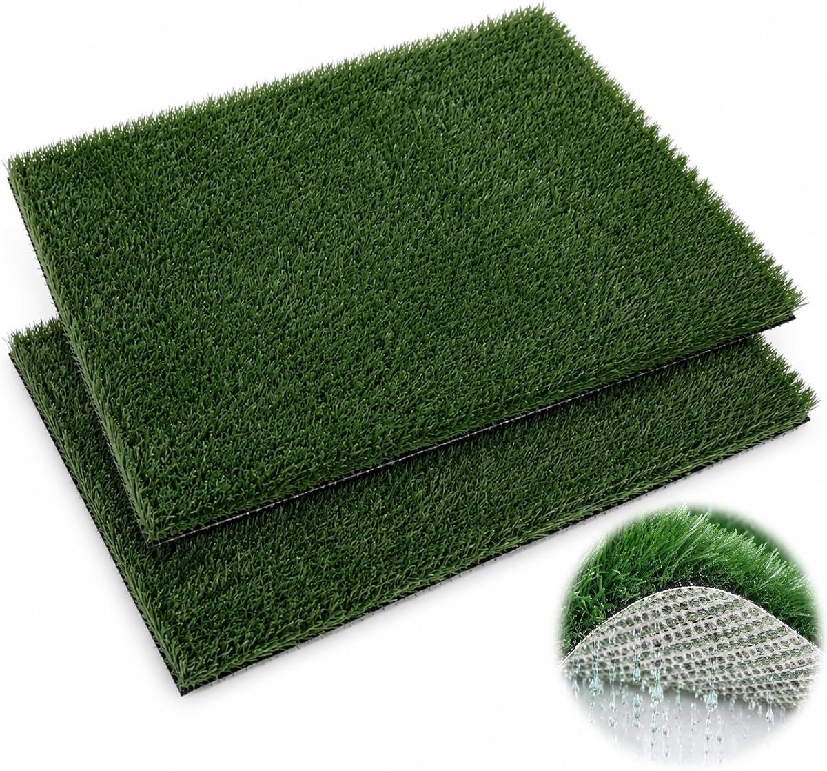 Hondentoilet voor thuis 46 x 14 cm - Kunstgras - Set van 2 - Ideaal voor balkon of puppytraining - ShopVlot
