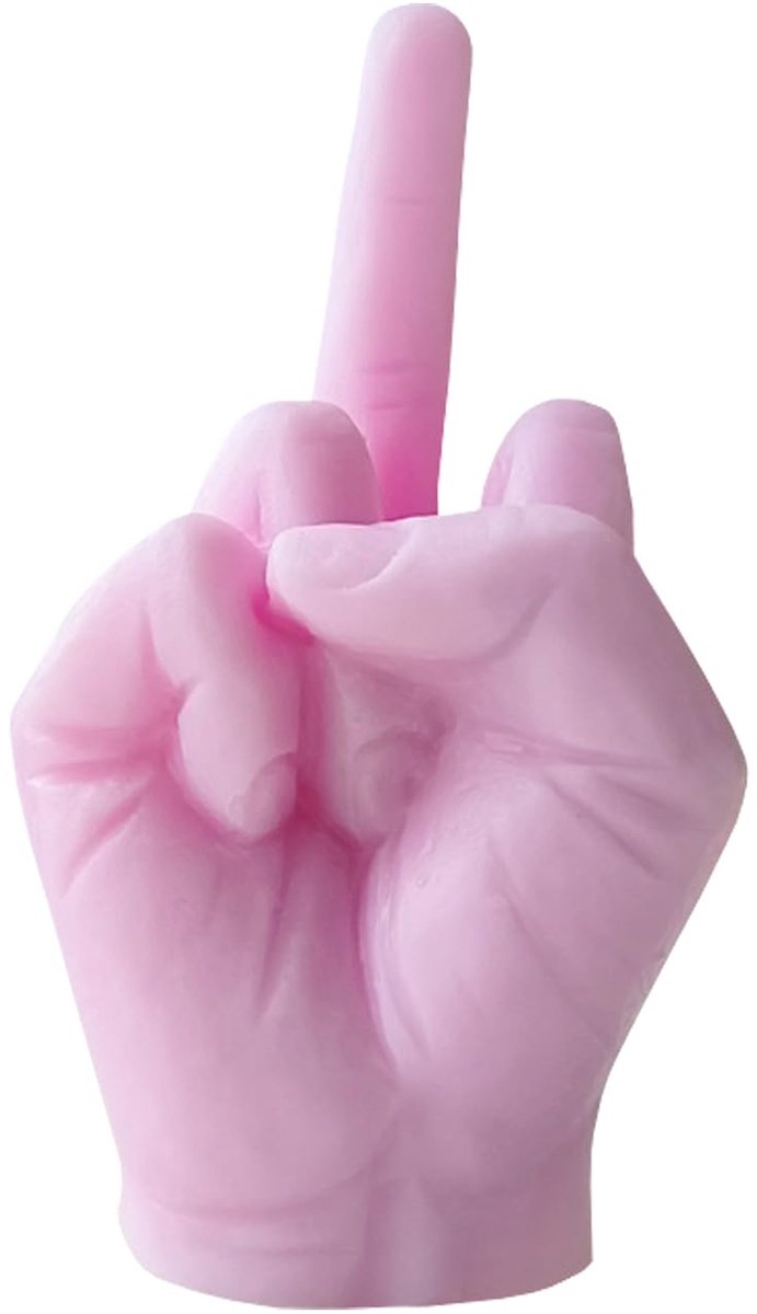 Unieke middelvinger kaars - roze - stijlvolle decoratie - leuk cadeau voor tienerkamer - ShopVlot