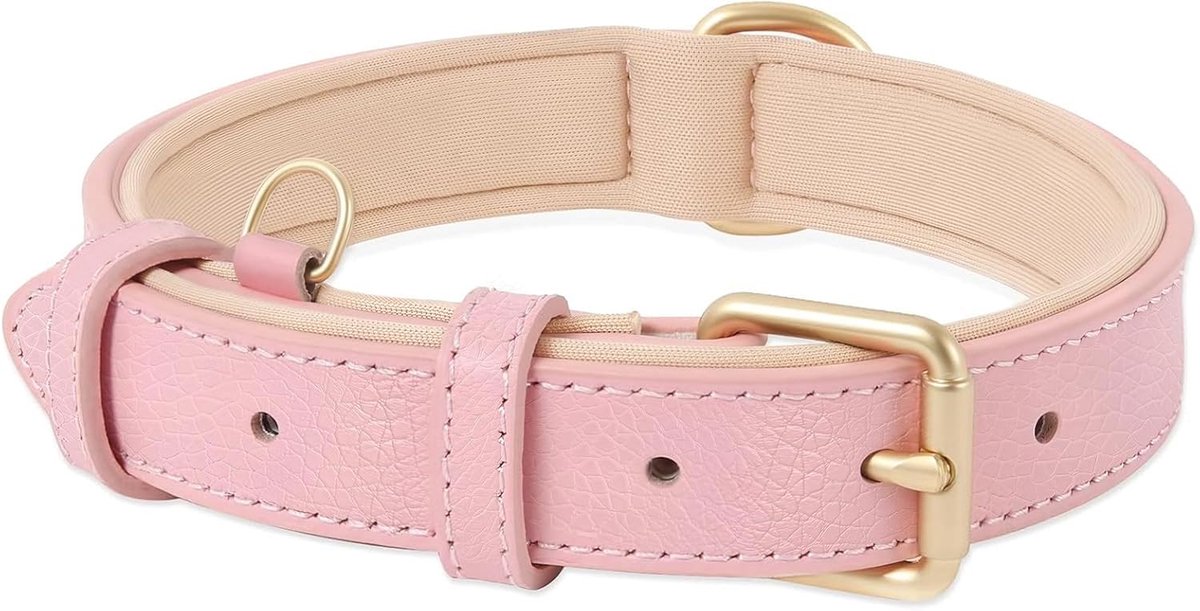 Hondenhalsband XS - zacht leer - ademend gevoerd - comfortabel voor kleine honden - ShopVlot