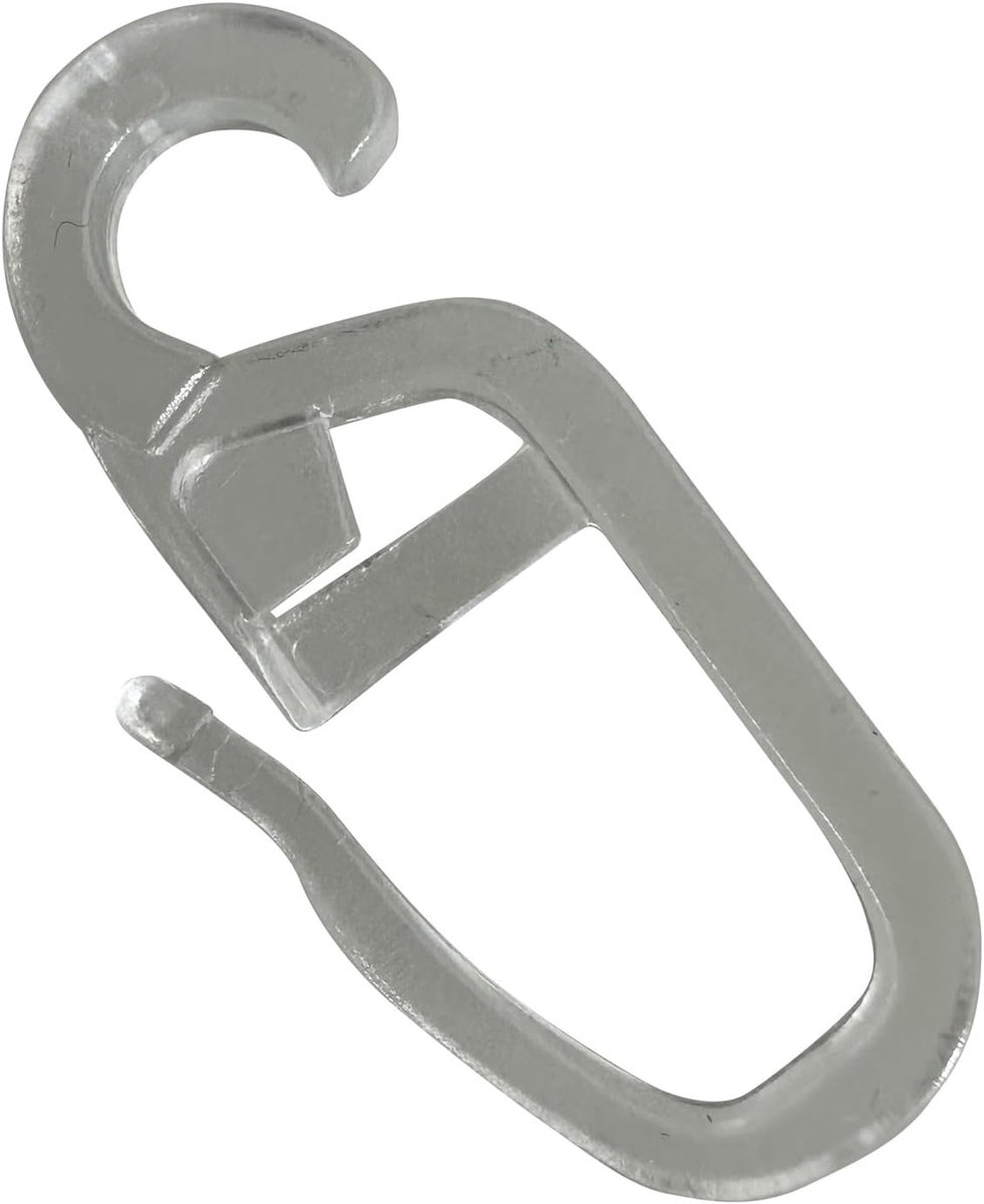 High-quality overclip hooks, folding hooks, curtain hooks with 5 mm eyelet - colour: transparent - ShopVlot