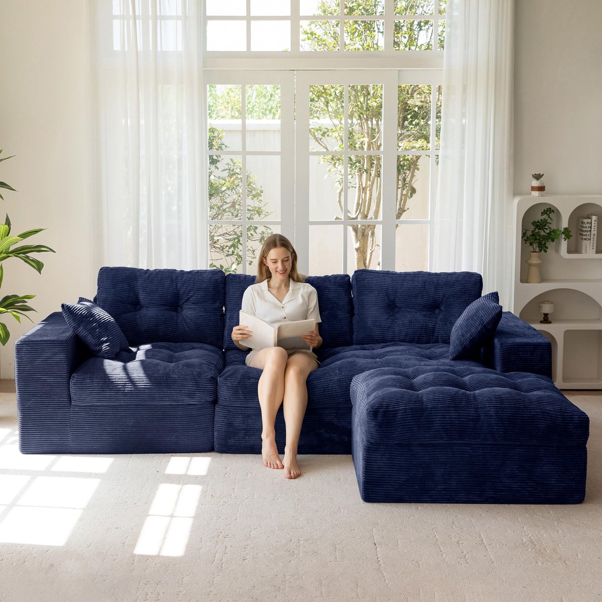 Hoekbank modulaire gecomprimeerde bank - truilengte - luxe uitstraling - perfect voor jouw woonkamer - ShopVlot