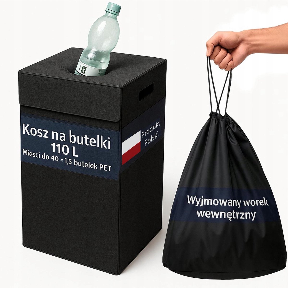 Grote Afvalscheidingsbak 110L - Plastic, Glas, Metaal