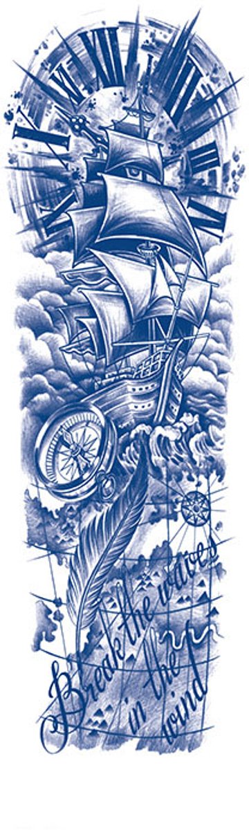 Tijdelijke sleeve tattoo alziend oog 2 weken