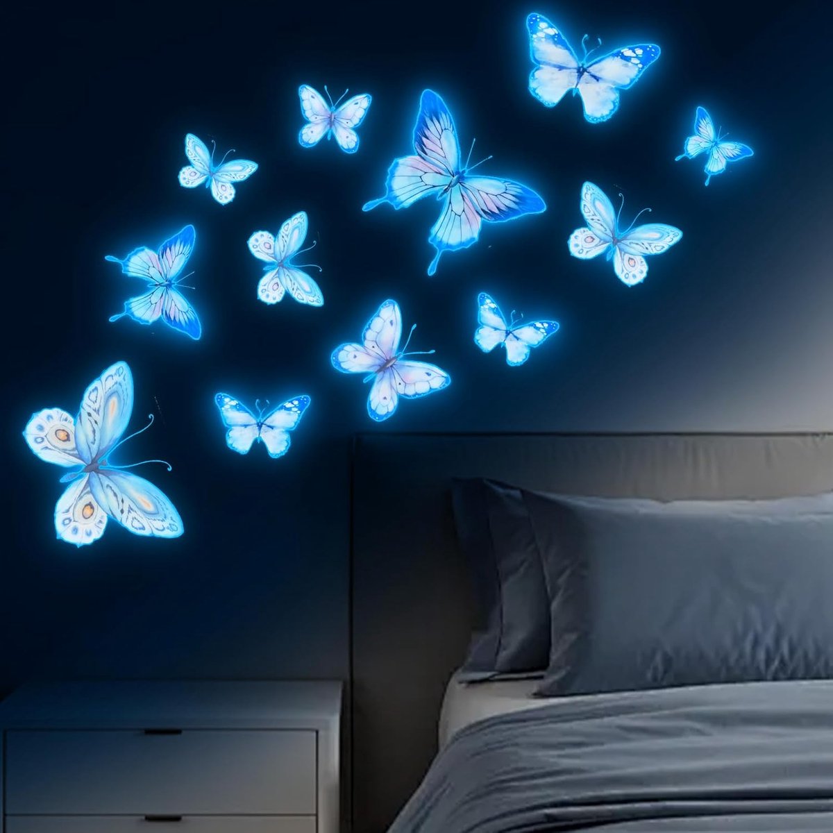 Muurstickers Vlinder - Zelfklevende Lichtgevende Decoratie - Ideaal voor Kinderkamer - Eenvoudig te Verwijderen - ShopVlot