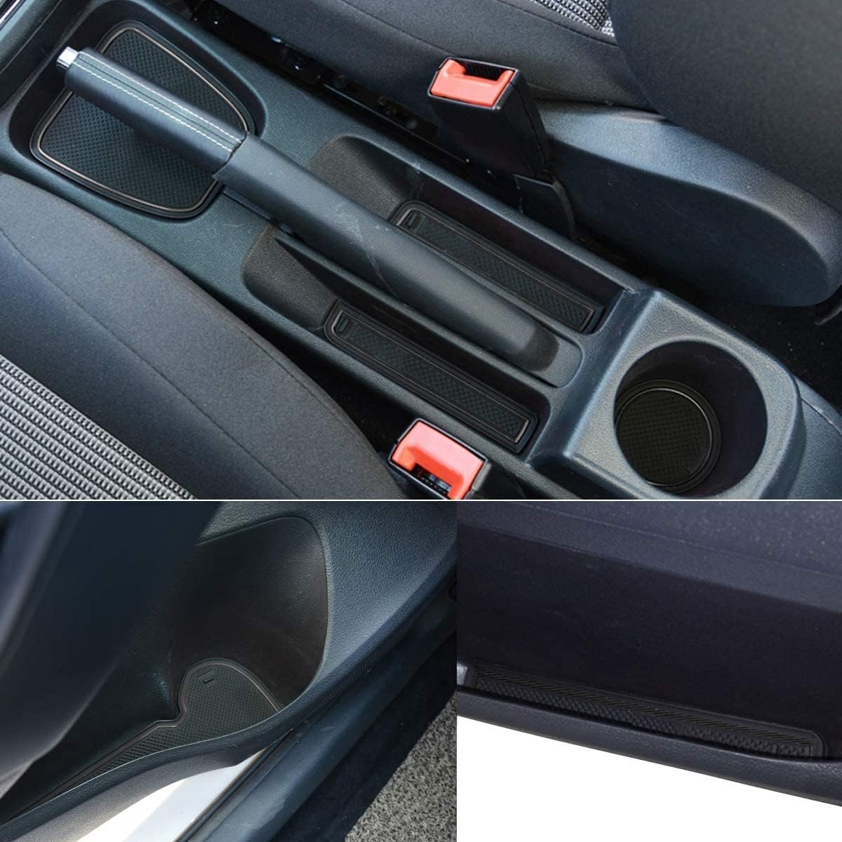 Cup holder mat set voor Polo 2011-2016 - anti-slip zwart - op maat gemaakt - voorkomt stof en vuil - ShopVlot