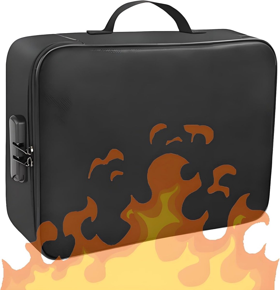 Brandwerende documentbox 36.8 x 28 x 10 cm - Drie lagen glasvezel - Waterdicht en met slot - ShopVlot