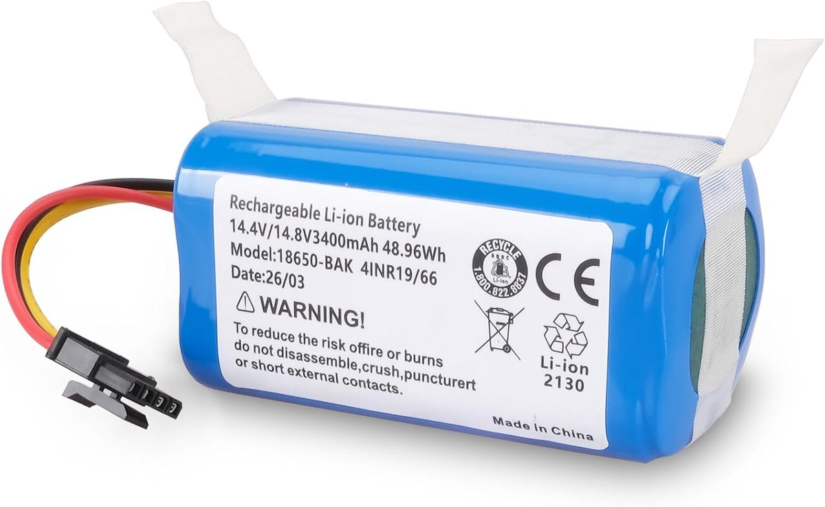 Vervangende Batterij 14,4V 3400mAh - Li-ion - Hoge capaciteit - Voor Proscenic en Kaka robotstofzuigers - ShopVlot