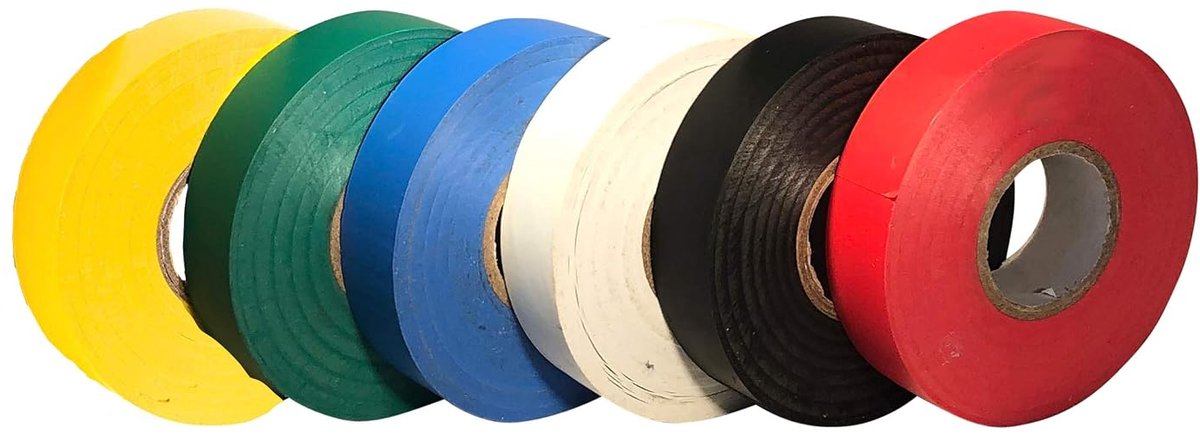 Isolatietape 33m x 19mm - PVC multi-pack - vocht- en UV-bestendig - ideaal voor elektra-installaties - ShopVlot