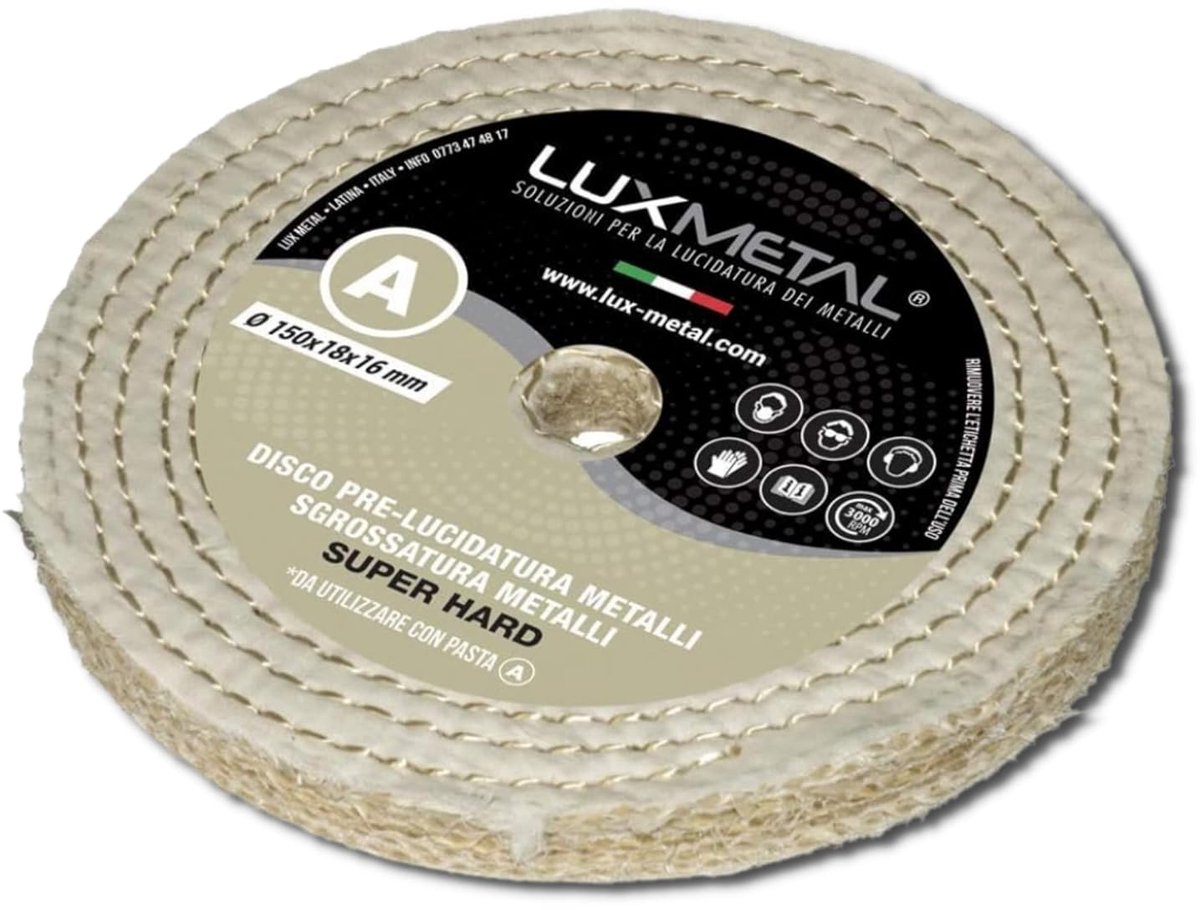 Polijstschijf 150mm - sisal katoen - super hard - ideaal voor metaalreiniging - ShopVlot