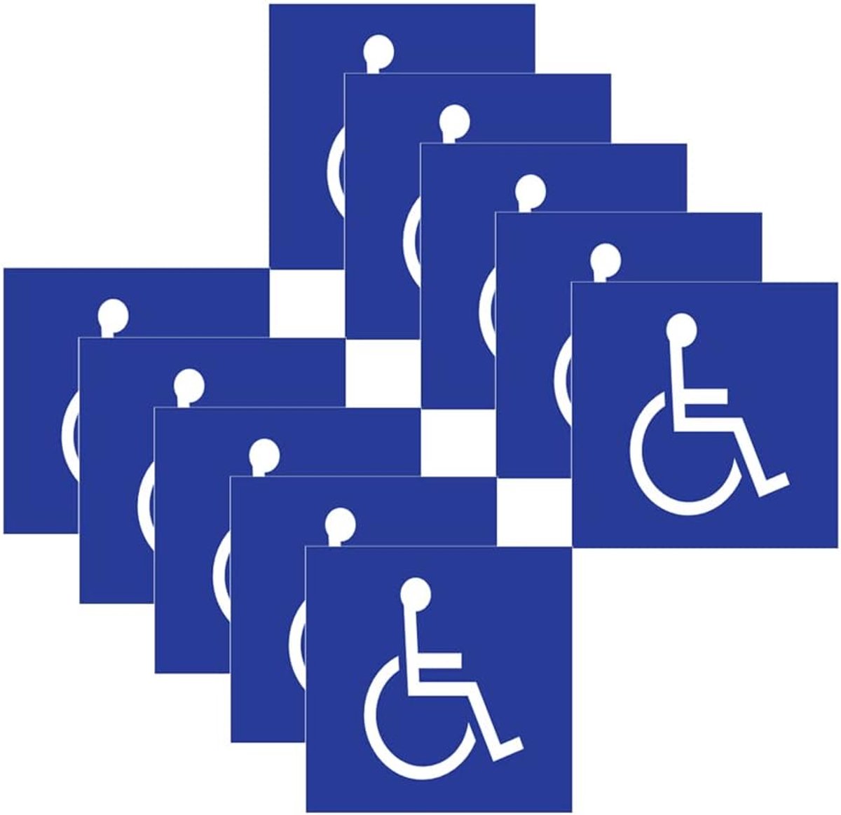 Rolstoelstickers 10 stuks - zelfklevende vinyl decals - waterdicht en wasbaar - geschikt voor binnen en buiten - ShopVlot